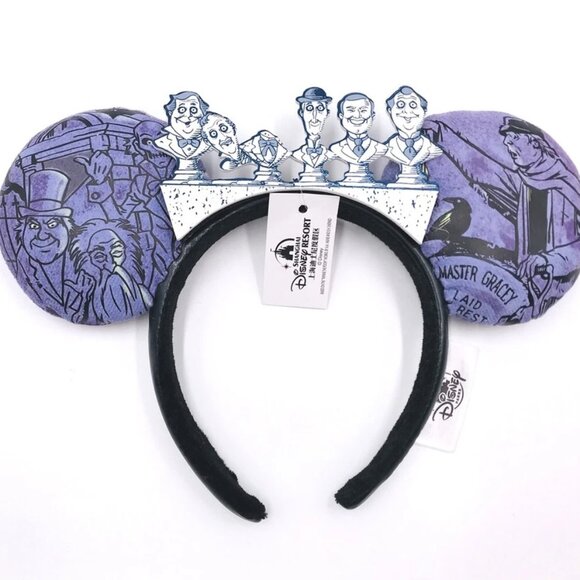 Disney Parks Haunted Mansion Singing Busts Mickey Ears Headband - Picture 1 of 11